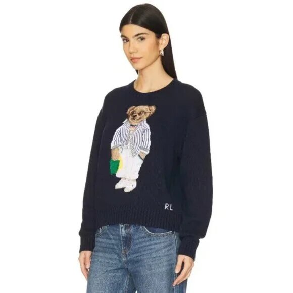 Brand new with tags, POLO Ralph Lauren blue wool tweed coat, Polo Bear sweater - Picture 6 of 6